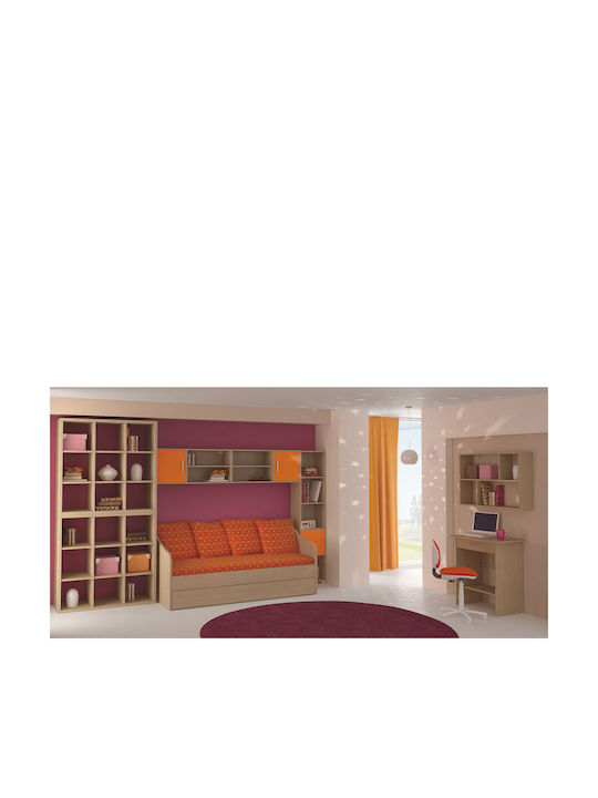 Silky Kinderbett - Sofa Einzeln mit Ausziehbett für Matratze 80x190cm