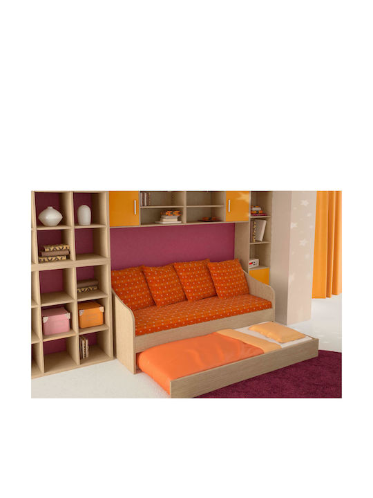 Silky Kinderbett - Sofa Einzeln mit Ausziehbett für Matratze 80x190cm