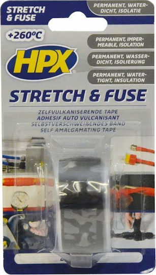HPX Самовулканизираща Изолационна лента 25мм x 3м Stretch & Fuse Черна Черен