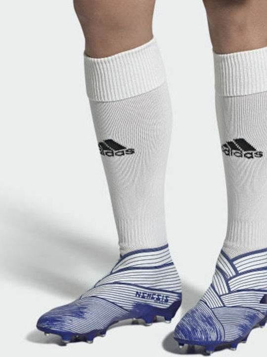 adidas Nemeziz 19+ FG FG Football Shoes with Cleats Cloud White Royal Blue adidas Nemeziz 19+ FG FG Football Shoes with Cleats Cloud White Royal Blue