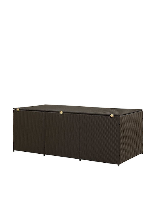 vidaXL Cutie de depozitare pentru exterior Rattan Maro L180xW70xH95buc