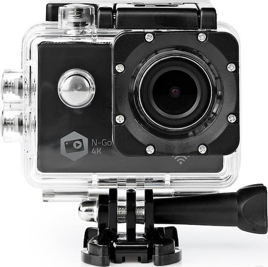 Nedis ACAM41BK Action Camera 4K Ultra HD Underwater (with Case) with Screen 2" and Wi-Fi Black