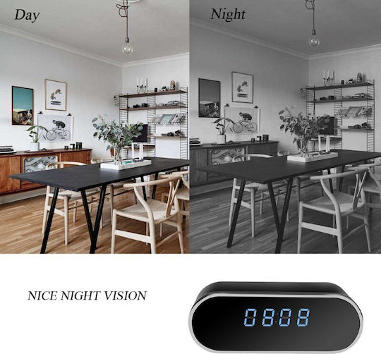 Factory Κρυφή Κάμερα WiFi Ρολόι 1080p με Υποδοχή για Κάρτα Μνήμης και Ανιχνευτή Κίνησης