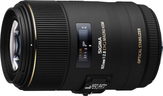 Sigma Full Frame Camera Lens 105mm F2.8 EX DG OS HSM Telephoto / Macro for Nikon F Mount Black