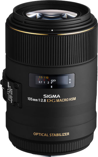 Sigma Full Frame Camera Lens 105mm F2.8 EX DG OS HSM Telephoto / Macro for Canon EF Mount Black