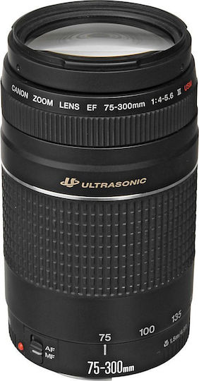 Canon Cadru complet Obiectiv Foto EF 75-300mm f/4-5.6 III USM Tele Zoom pentru Montura Canon EF Black