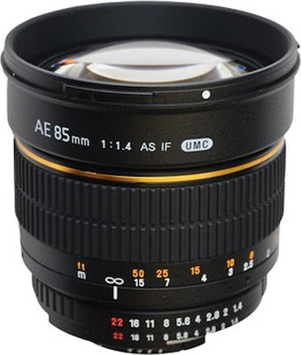 Samyang Full Frame Camera Lens 85mm f/1.4 IF UMC Asph (AE) Telephoto for Nikon F Mount Black