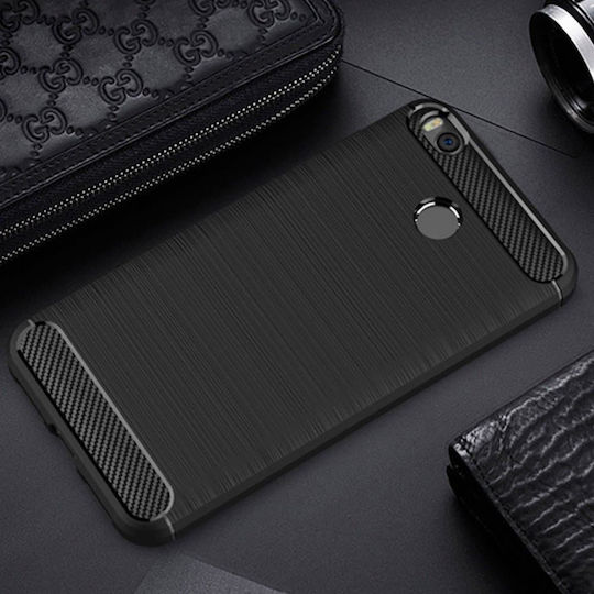 Hurtel Brushed Carbon Задна корица Силикон Черен (Redmi Note 5)