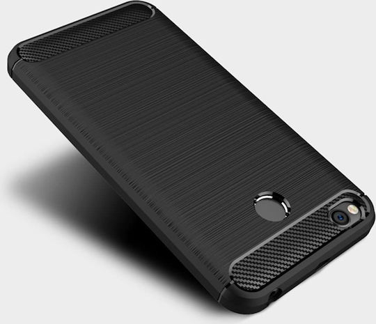 Hurtel Brushed Carbon Задна корица Силикон Черен (Redmi Note 5)