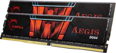 G.Skill Aegis 16GB DDR4 RAM με 2 Modules (2x8GB) και Συχνότητα 3000MHz για Desktop