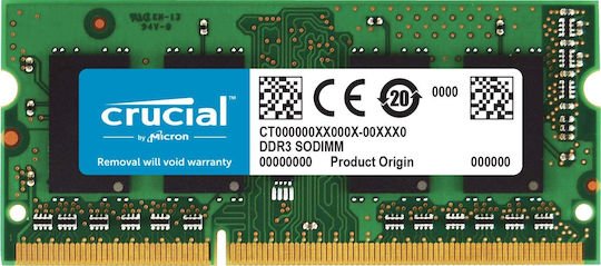Crucial DDR3 με Module 1x4GB και Ταχύτητα 1600 για Laptop