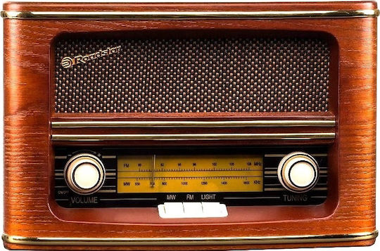 Roadstar HRA-1500/N Retro Επιτραπέζιο Ραδιόφωνο Ρεύματος Καφέ