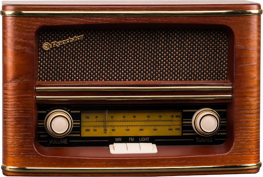 Roadstar HRA-1500/N Retro Επιτραπέζιο Ραδιόφωνο Ρεύματος Καφέ