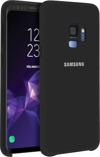 Samsung Cover Umschlag Rückseite Silikon Schwarz (Galaxy S9)