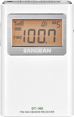 Sangean DT-160 Mini Radio Battery White