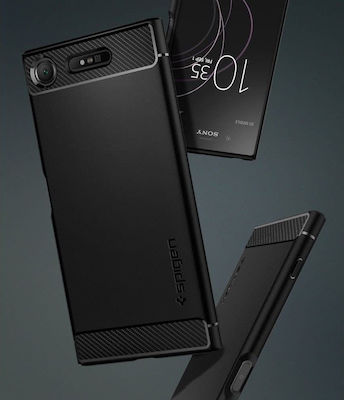 Spigen Rugged Armor Back Cover Σιλικόνης Μαύρο (Xperia XZ1)