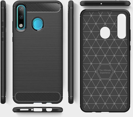 Hurtel Back Cover Σιλικόνης Μαύρο (Huawei P30 Lite)