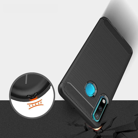 Hurtel Back Cover Σιλικόνης Μαύρο (Huawei P30 Lite)