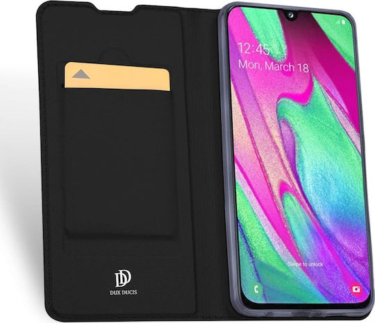 Dux Ducis Skin Pro Книга Изкуствена кожа Черен (Galaxy A40)