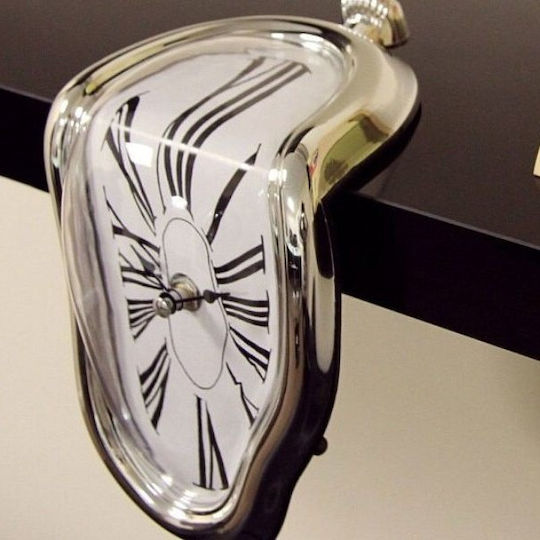 Melting Time Clock Сребрист Масов Часовник с Индикатори Пластмаса Сребрист 22810