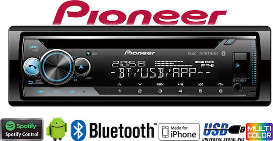 Pioneer Автомобилна Аудио Система 1DIN (Блутут/USB) с Подвижен панел