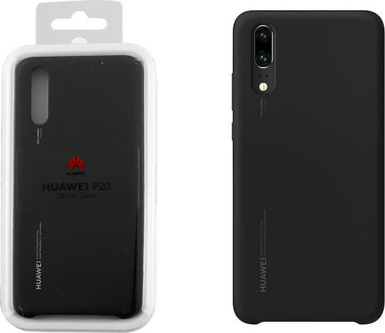 Huawei Silicon Cover Back Cover Σιλικόνης Μαύρο (Huawei P20)