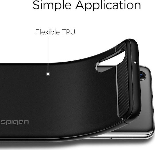 Spigen Rugged Armor Back Cover Σιλικόνης Μαύρο (Huawei P20 Pro)