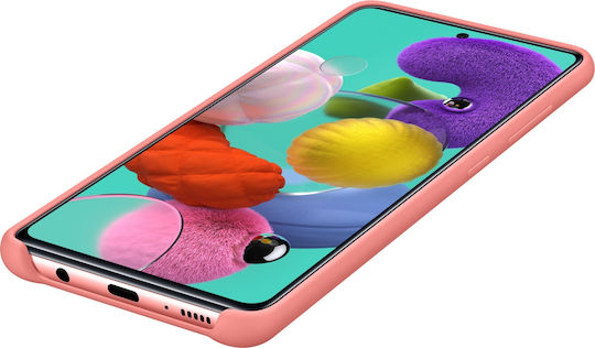 Samsung Umschlag Rückseite Silikon Rosa (Galaxy A51)