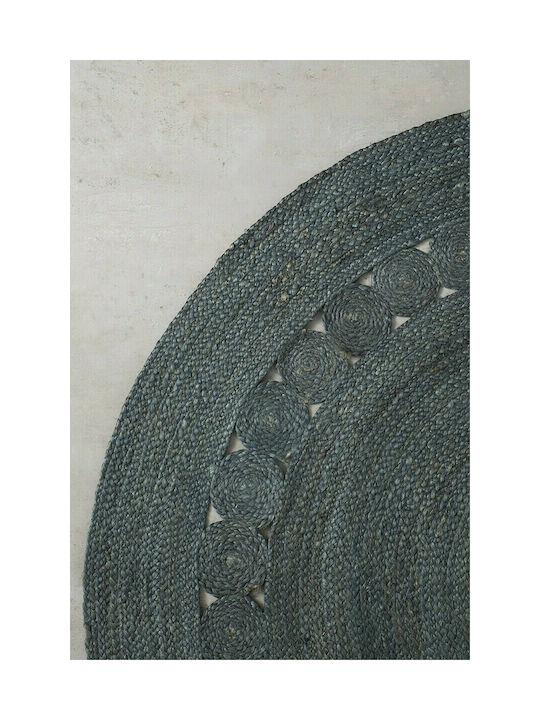 Nima Makrame Teppich Rund Sommer Korbweide Dark Grey
