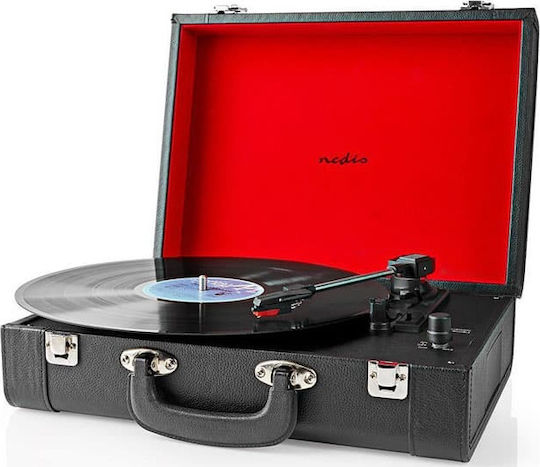 Nedis TURN210BK Suitcase Turntables with Preamp and Built-in Speakers Black