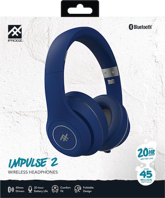 iFrogz Impulse 2 Ασύρματα Bluetooth Over Ear Ακουστικά με 20 ώρες Λειτουργίας Μπλε