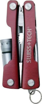 Swiss Tech Multi-function Multi-tool Red Total Length 7.3pcs with Blade made of Stainless Steel in Sheath