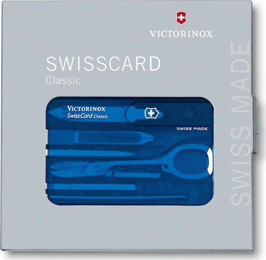 Victorinox Classic Swisscard Werkzeugkarte Blau in Hülle