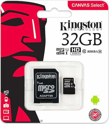 Kingston Canvas Select microSDXC 256GB Class 10 U1 UHS-I with Adapter