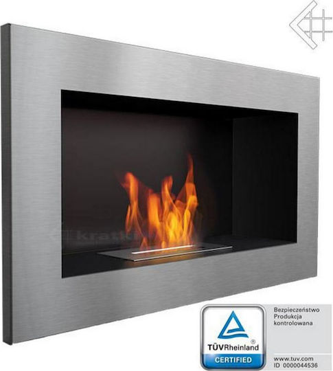 Kratki Golf Tuv Indoor Wall Mounted Bioethanol Fireplace Black 64.8x15x37.4cm