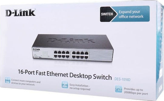 D-Link DES-1016D Unmanaged L2 Switch με 16 Θύρες Ethernet
