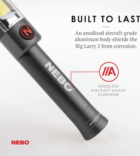 Nebo Battery Workshop Light LED Dual Function with Brightness up to 500lm Big Larry 2 6737 Black