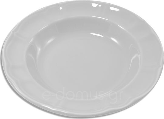 Venus Country Πιάτο Βαθύ Κεραμικό Λευκό με Διάμετρο 22cm