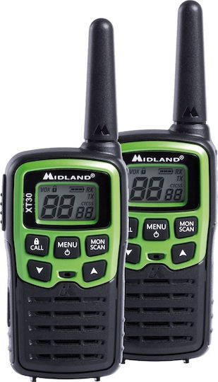 Midland XT30 Transmițător Wireless PMR cu Ecran Monocrom Set 2buc Culoare Verde