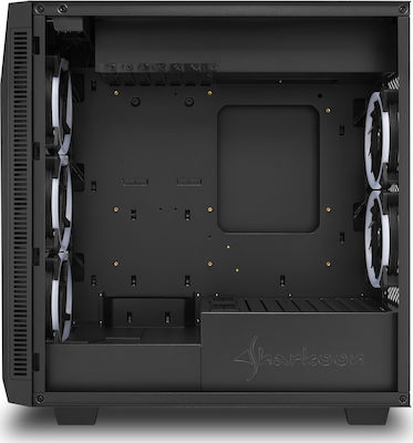 Sharkoon REV200 Gaming Midi Tower Κουτί Υπολογιστή με Πλαϊνό Παράθυρο και RGB Φωτισμό Μαύρο