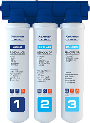 Barrier Expert Standard Wasserfiltrationssystem Unter der Spüle Durchmesser 1/4'' mit Wasserhahn & Ersatzfilter 1104