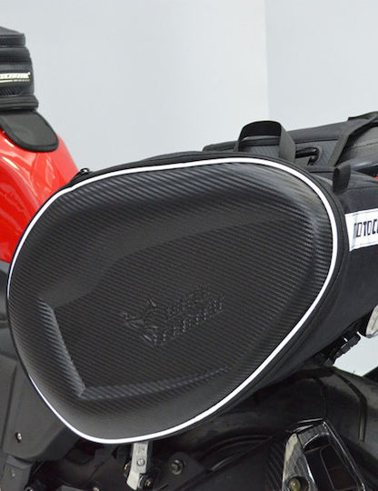Saddle Bag Carbon Motorcycle Saddle Side Bag Set 58lt in Black Colour