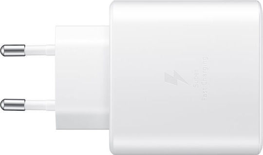 Samsung Φορτιστής με Θύρα USB-C και Καλώδιο USB-C - USB-C 45W Λευκός (EP-TA845)