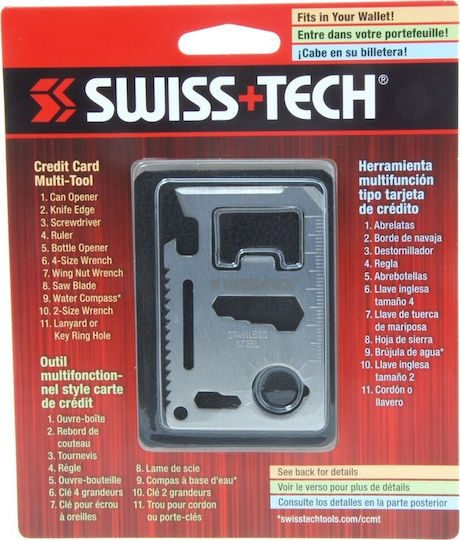 Swiss Tech Cart Κάρτα Πολυεργαλείο σε Δερμάτινη Θήκη