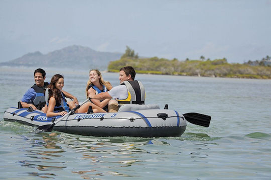 Intex Excursion 5 Aufblasbares Boot 5 Personen Gray mit Rudern & Pumpe 366x168cm