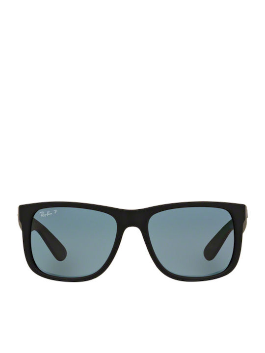 Ray Ban Justin Unisex Sunglasses with Black Plastic Frame and Blue Polarized Lens RB4165 622/2V