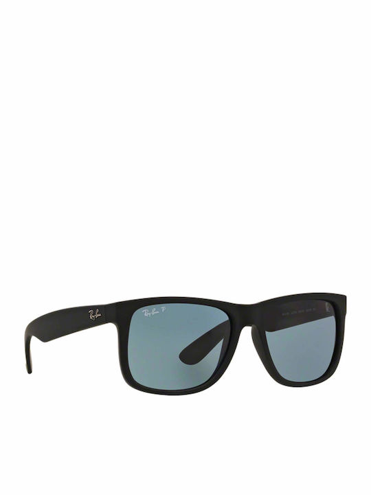 Ray Ban Justin Unisex Sunglasses with Black Plastic Frame and Blue Polarized Lens RB4165 622/2V