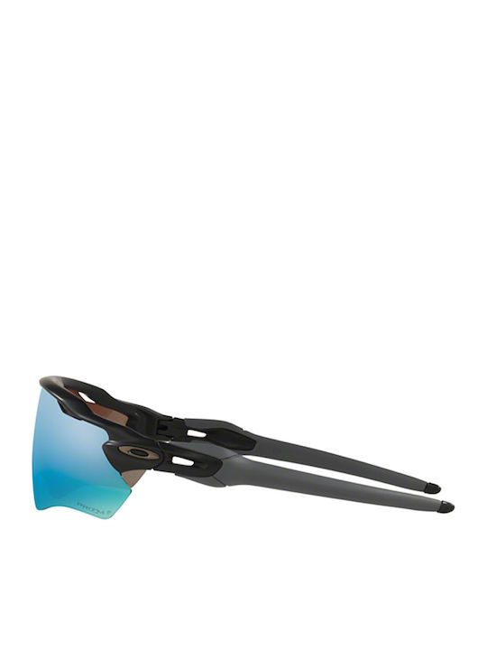 Oakley Radar Ev Path Ανδρικά Γυαλιά Ηλίου με Μαύρο Κοκκάλινο Σκελετό και Μπλε Polarized Καθρέφτη Φακό OO9208-55