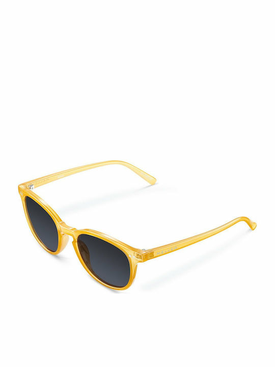 Meller Banna Sunglasses with Yellow Frame and Black Polarized Lenses Amber Carbon