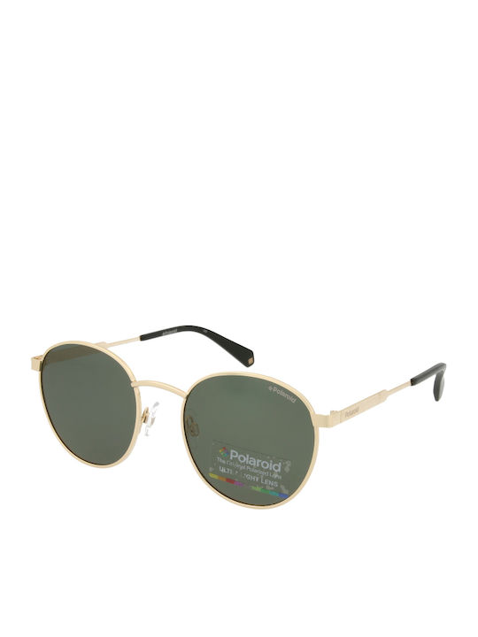 Polaroid Unisex Sonnenbrille mit Gold Metall Gestell und Grün Polarisiert Linse PLD2053/S PEF/UC